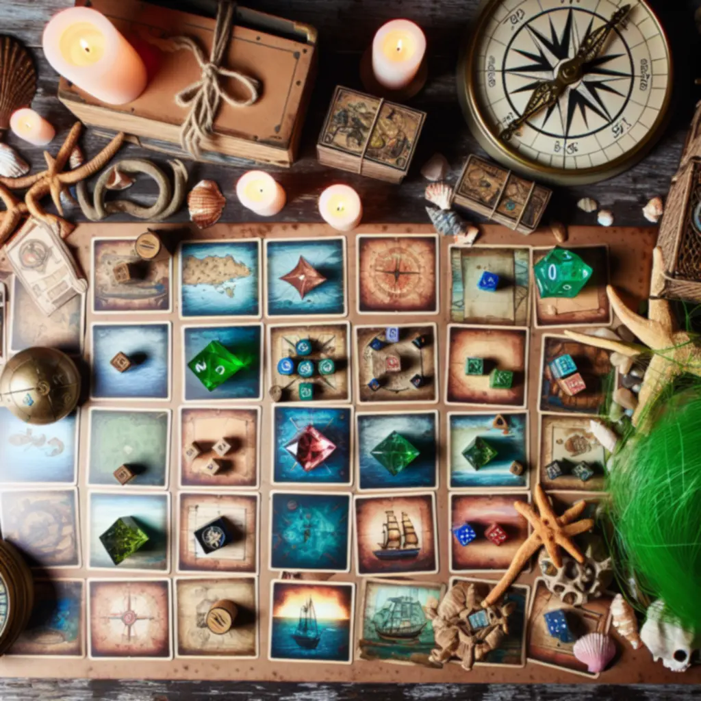 Różnorodne planszówki z motywem morskim